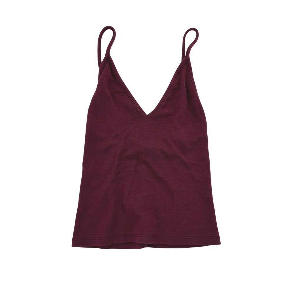 Brandy Melville Tank Top Women One Size Burgundy V-Neck Low Back Camisole Italy
